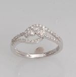 10Karat White and Pink Gold with 0.25Carat Diamond Fancy Ring-diamonds-Lotus Gold