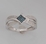 10Karat White Gold with 0.05Carat Blue Diamond Crossover Ring