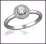 10Karat White Gold with 0.50Carat Diamond Round Ring 