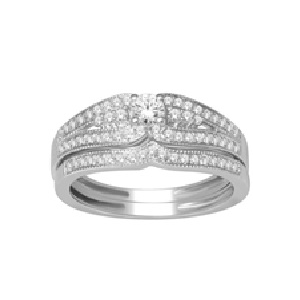 10Karat White Gold with 0.50Carat Diamond Fancy Bridal Set