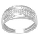 10Karat White Gold with 0.18Carat Diamond Band  -diamonds-Lotus Gold