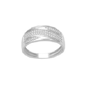 10Karat White Gold with 0.18Carat Diamond Band  