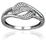 10Karat White Gold with 0.15Carat Diamonds Fancy Twisted Ring