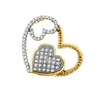 925 Sterling Silver with 0.20Carat Diamonds Double Heart Pendant-diamonds-Lotus Gold
