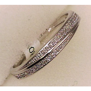 10Karat White Gold with 0.60Carat Diamond 2 Row Band 