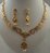 22Karat Gold Cubic Zirconia Round Black Gold Teardrop Pearl Hanging Necklace Set 