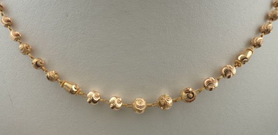 12Karat Gold Lasercut Stick Ball Mala 