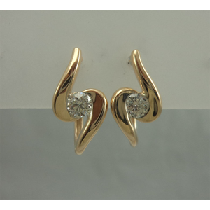 9Karat Yellow Gold with 0.51 Carat Diamond Fancy Hoops 