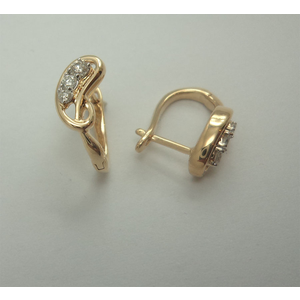 9Karat Yellow Gold with 0.24Carat Diamonds Fancy Hoops