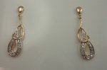9Karat Yellow Gold with 0.17Carat Diamond Hanging Earring-diamonds-Lotus Gold