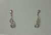 9Karat White Gold with 0.17Carat Diamonds Hanging Earrings -diamonds-Lotus Gold