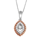 10K White and Rose Gold 0.15ct Diamond Pendant-diamonds-Lotus Gold