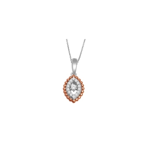 10K White and Rose Gold 0.15ct Diamond Pendant