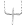 10Kt White Gold 0.08ct Diamond Cross Pendant-diamonds-Lotus Gold