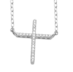 10Kt White Gold 0.08ct Diamond Cross Pendant-diamonds-Lotus Gold