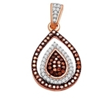 10Kt White Gold 0.25ct Diamond Choc/White Pendant -diamonds-Lotus Gold