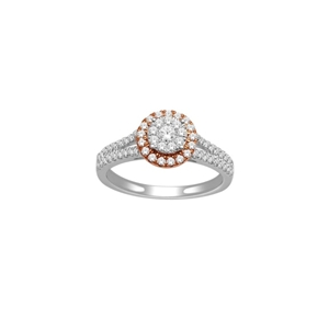 10Kt White and Rose Gold 0.60CT Diamond Ring