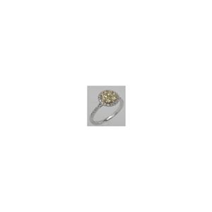 18Kt Yellow and White Gold 0.84ct Diamond Cluster Ring
