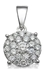 18Kt White Gold 1.01ct Diamond Cluster pendant-pendants-Lotus Gold