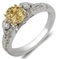 18Kt Yellow and White 0.90ct Diamond Cluster Ring-diamonds-Lotus Gold