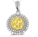 18Kt Gold Yellow and White Gold 1ct Yellow Diamond Cluster pendant-diamonds-Lotus Gold