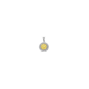 18Kt Gold Yellow and White Gold 1ct Yellow Diamond Cluster pendant