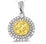 18Kt Gold Yellow and White Gold 1ct Yellow Diamond Cluster pendant