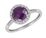 9K White Gold Amethyst Diamond Ring