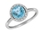 9k White Gold Blue Topaz Diamond Ring 