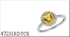 9K White Gold Round Citrene Diamond Ring  -diamonds-Lotus Gold