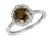 9K White Gold Round Smoky Quartz Diamond Ring