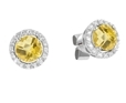 9K White Gold Round Citrene Diamond Ring-diamonds-Lotus Gold