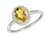 9K White Gold Oval Citrene Diamond Ring