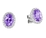 9K White Gold Oval Amethyst Diamond Earring