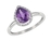 9K White Gold Pear Shaped Amethyst Diamond Pendant