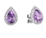 9K White Gold Pear Shaped Diamond Earring