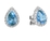 9K White Gold Pear Shaped Amethyst Diamond Earring
