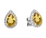 9K White Gold with  Pear Shaped Citrene Diamond Earring 