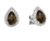 9K White Gold with Pear Shaped Smoky Quartz Diamond Earring