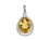 9K White Gold with Pear Shaped Citrene Diamond Pendant