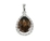 9K White Gold with Pear Shaped Smoky Quartz Diamond Pendant