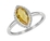 9K White Gold with Diamond Shaped Citrene Diamond Ring