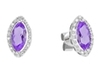 9K White Gold with Diamond Shaped Amethyst Diamond Earring-diamonds-Lotus Gold