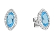 9K White Gold with Diamond Shaped Blue Topaz Diamond Earring-earrings-Lotus Gold