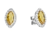 9K White Gold with Diamond Shaped Citrene Diamond Earring-diamonds-Lotus Gold