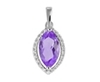 9K White Gold with Amethyst Diamond Pendant   -diamonds-Lotus Gold