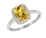 9K White Gold with Rectangle Shaped Citrene Diamond Ring
