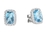 9K White Gold with Rectangle Shaped Blue Topaz Diamond Earring