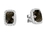 9K White Gold with Rectangle Shaped Smoky Quartz Diamond Earring