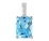 9K White Gold with Rectangle Shaped Blue Topaz  Diamond Pendant